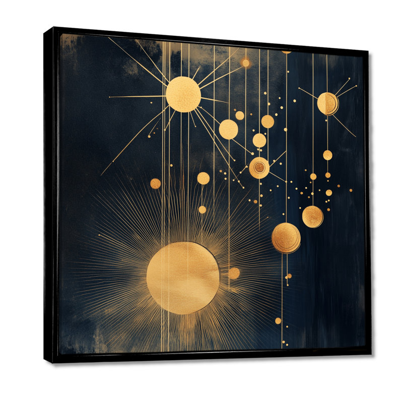 Abstract Starburst Canvas, Constellation Wall Art, Cemya, Cadre flottant noir, H 16 po x l 16 po