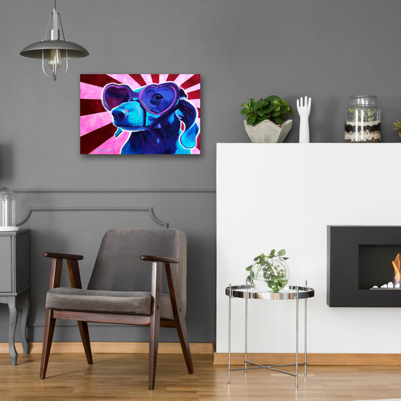 «Dachshund - Puppy Love» par Dawg Painter, H 16 po x l 24 po