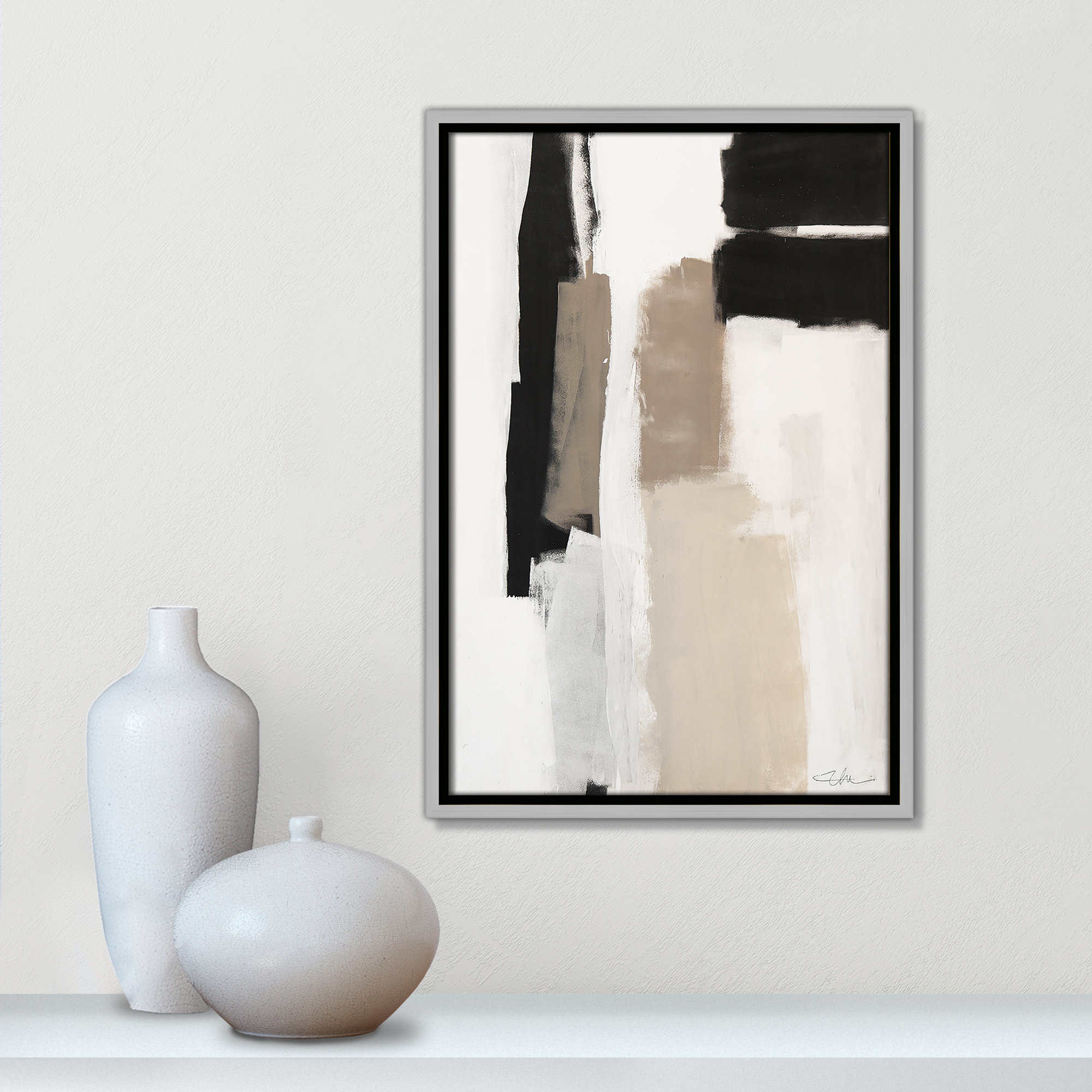 Giverny Earth Scapes II by  Print, Silver Floater Framed, 19.5" H x 13.5" W x 2" D, No Mat