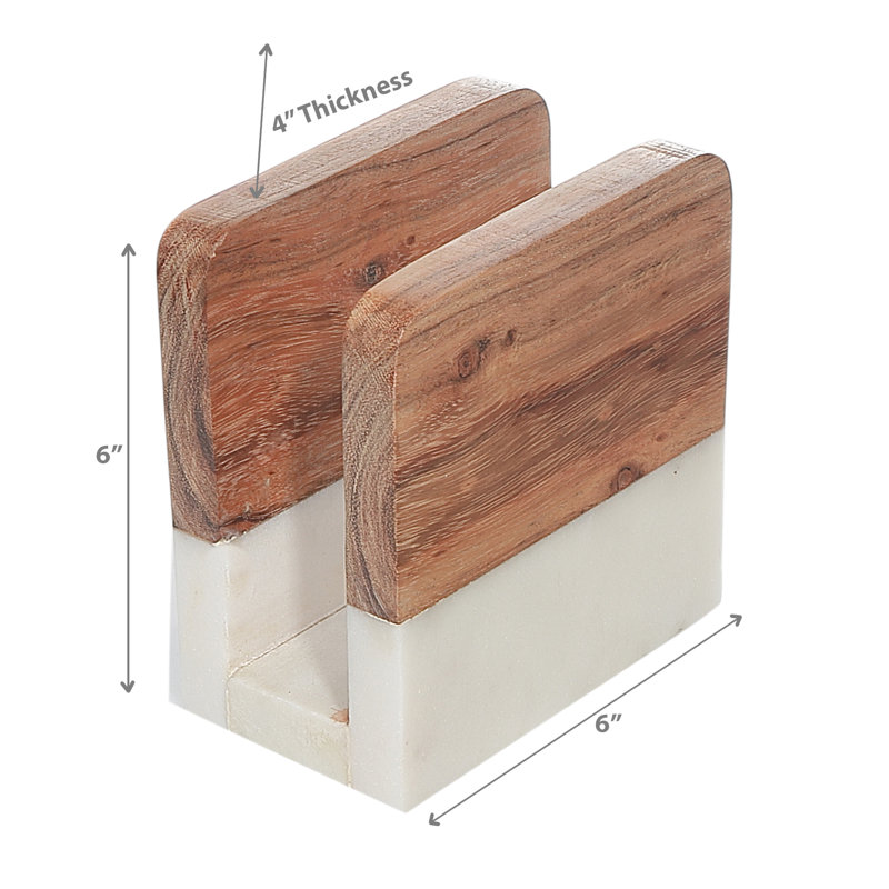 Porte-serviette en marbre blanc et bois