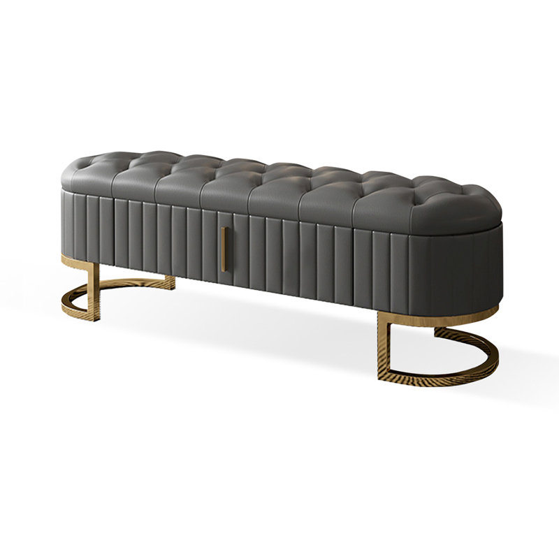 Banc rembourré gris, Gris