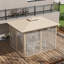 Pavillon de jardin 10 'x 12' avec filet, abri de jardin à double toit, structure en métal solide pour le jardin, jardin, terrasse