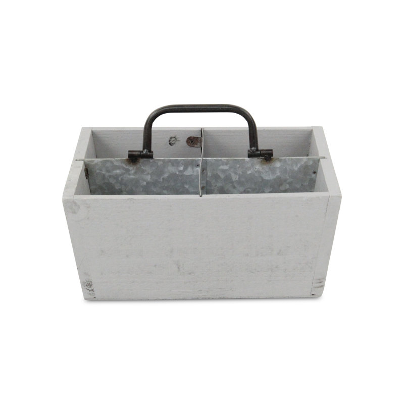 Caisse en bois massif 4 fentes, Gris