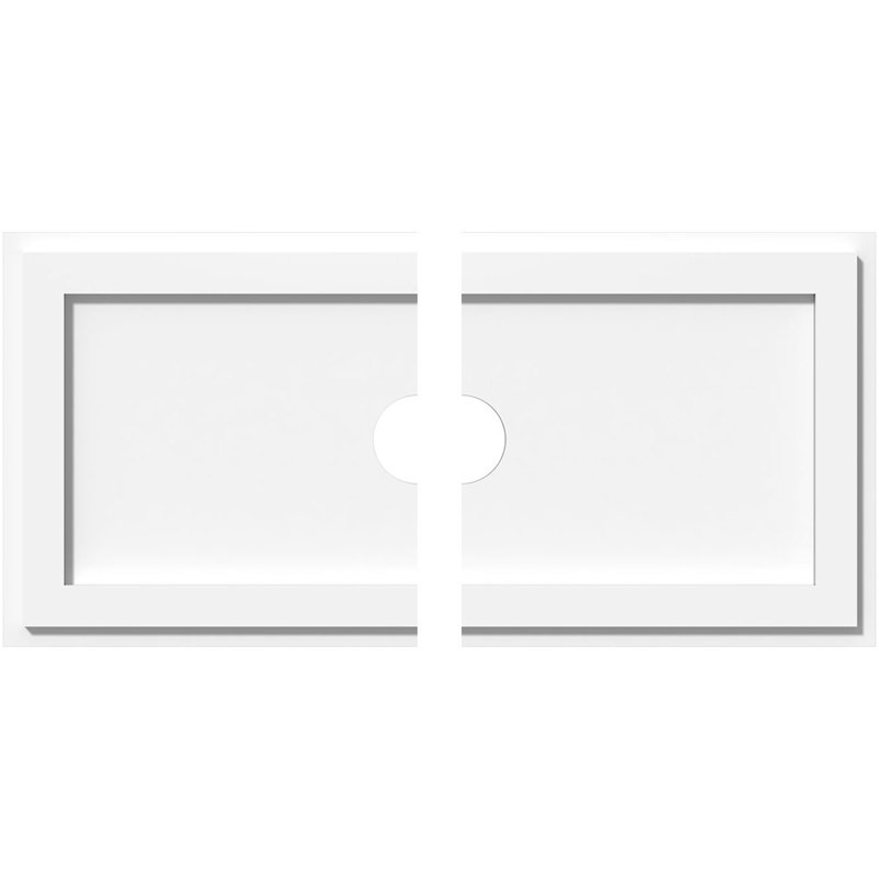 Médaillon de plafond rectangulaire rectangulaire en PVC de qualité architecturale, H 1 po x l 28 po x P 14 po