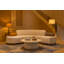 Perla Curved Sofa & Masa Travertine Table Set