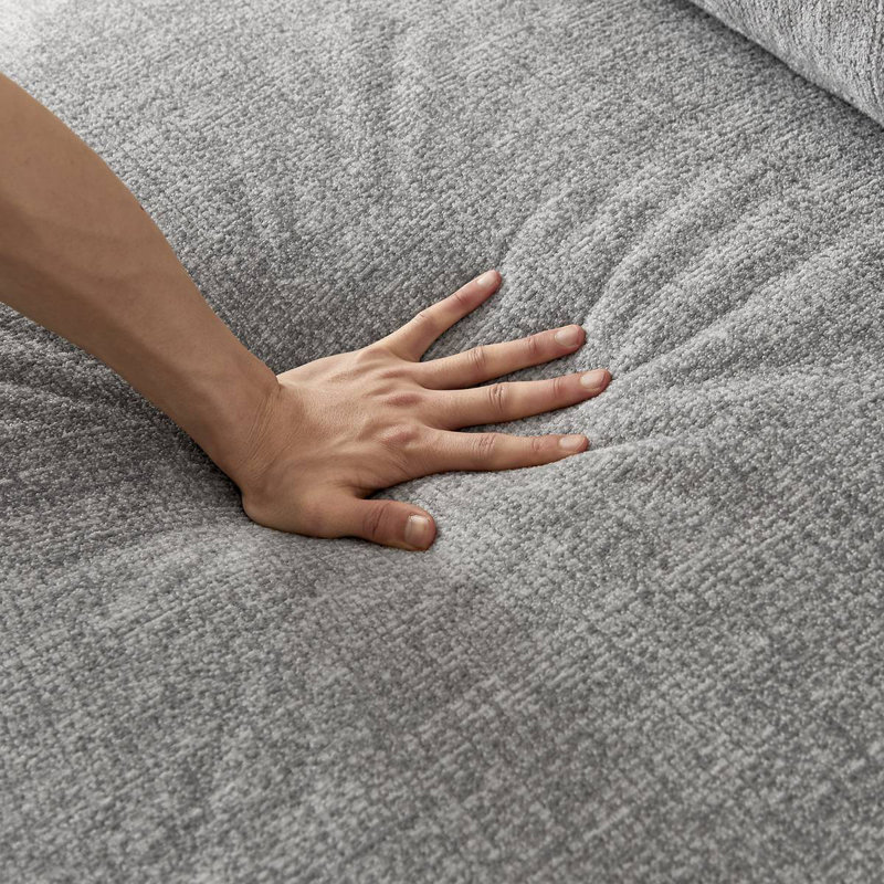Oversized 3 Seater Compressed Sofa With Chenille Fabric, No Assembly, Space-Saving For Living Room, Apartment, Gray