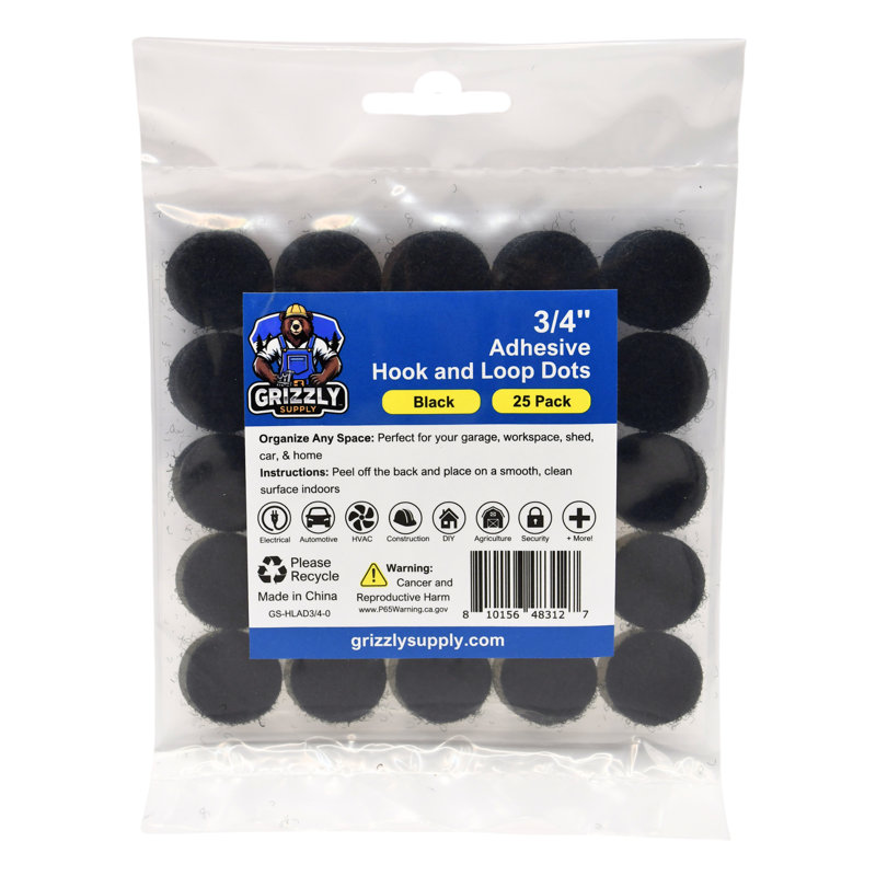 .75" Adhesive Hook and Loop Dot 25/pk