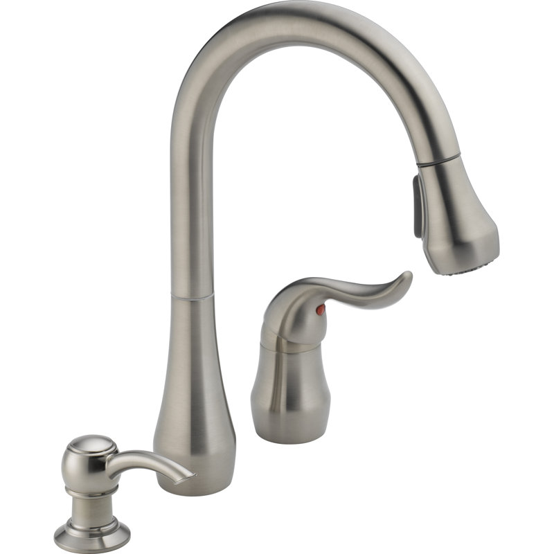 Peerless Faucets Pull Down Kitchen Faucet with Soap Dispenser, Stainless Steel