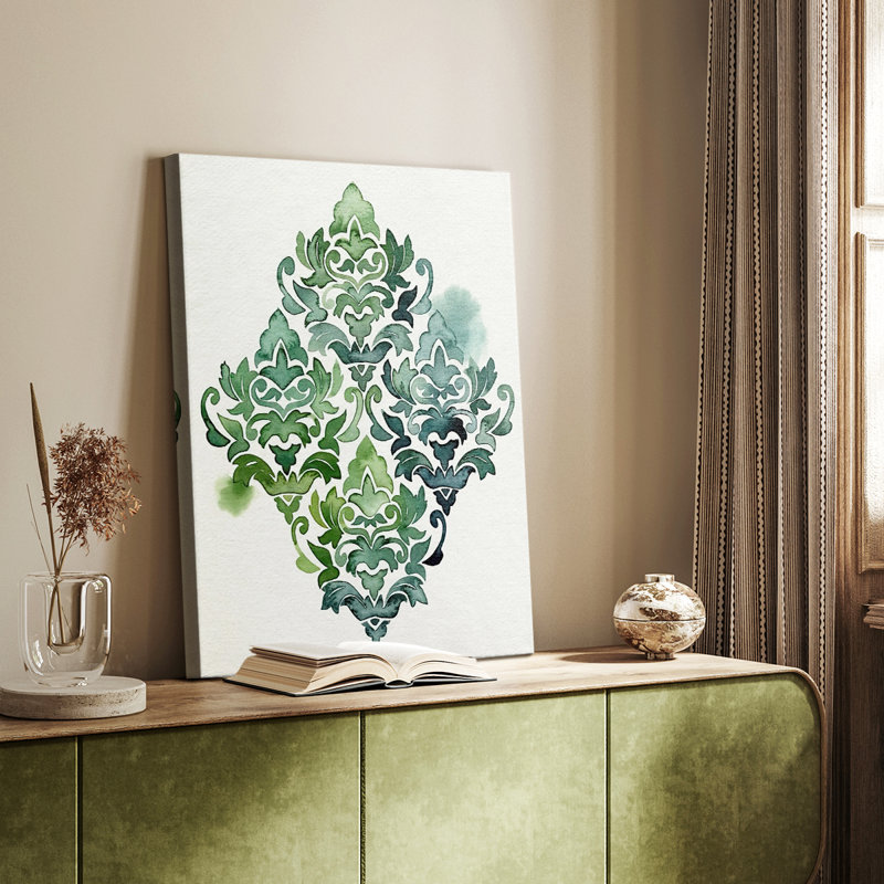 Motif d'algue et d'azule II - galerie Cavas sur mesure, H 18 po x l 12 po