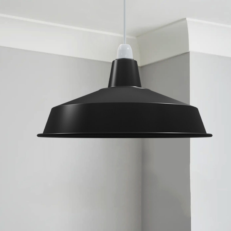 18.7cm H Metal Dome Lamp Shade, Black