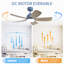 Ventilateur de plafond 42 pouces avec lumière DEL, 5 pales en ABS, télécommande pour chambre à coucher, salon, salle à manger
