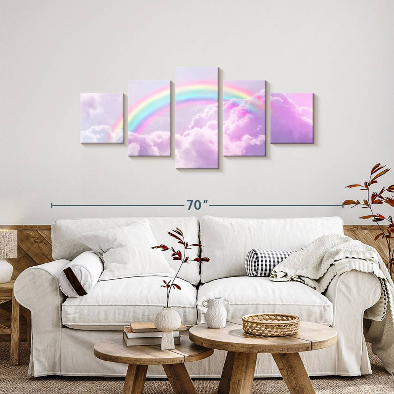 Alvord arc-en-ciel sur les nuages, H 24 po x l 55 po