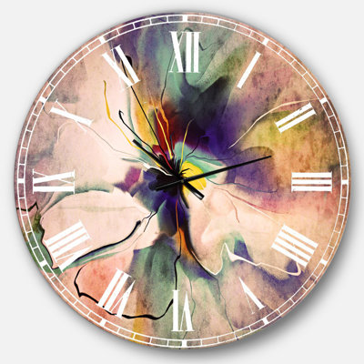 Abstrait fleur bleue créative - horloge murale moderne