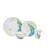 222 Fifth Peacock Garden 16-Piece Blue Porcelain Dinnerware Set - Service For 4, Gold Peacock Design