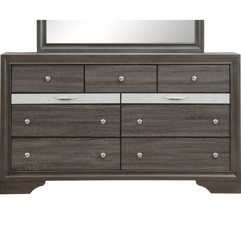 Commode 9 tiroirs, Gris