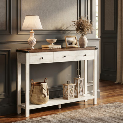 Sahai Console Table with 3 Drawers