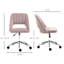 Chaise de bureau en velours rose, modèle, dossier moyen avec fonction de pivotement réglable à 360 ° pour un espace de travail florissant