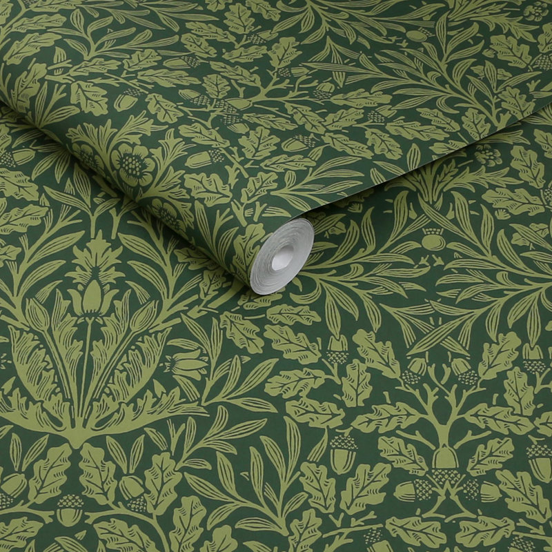 10m x 0.52cm Matte Non-Pasted Wallpaper Roll, Green