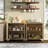 61" Large Buffet Sideboard Cabinet With 4 Fluted Doors And Storage-632635710