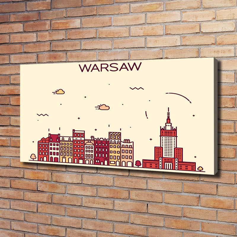 Warsaw Poland - No Frame Print on Canvas, Wrapped Canvas, 60cm H x 120cm W