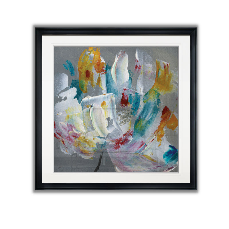 «Tye Dye Flower», reproduction sur toile, H 30,5 po x l 30,5 po x P 1,5 po, Cadre plastique noir