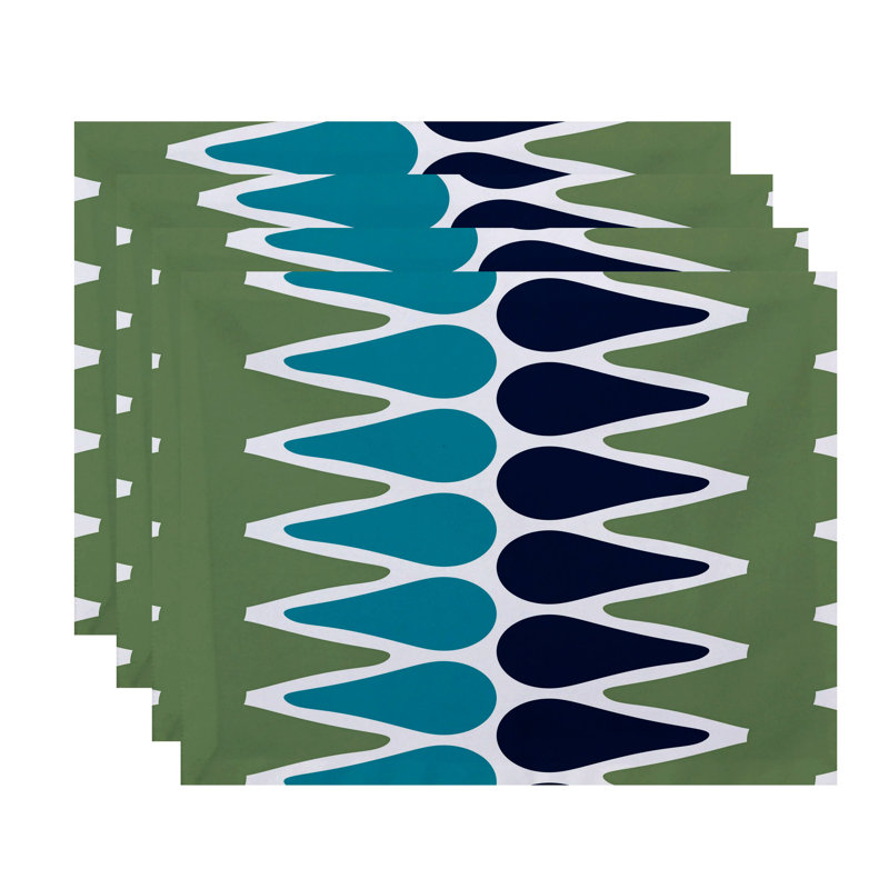 Napperon Ferrier, Vert / Bleu clair / Bleu marine