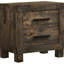 Chambre à coucher 2 Table de chevet avec finition rustique et poignées en bois 2 tiroirs brun mat pour la décoration