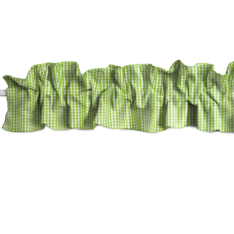 Cantonnière à carreaux Gingham, Vert citron, L 72 po x L 7 po