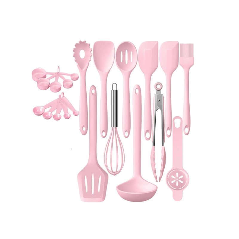 22 Pieces Kitchen Utensils with Cooking Utensils, with Heat Resistant Non-Stick Cooking, Pink
