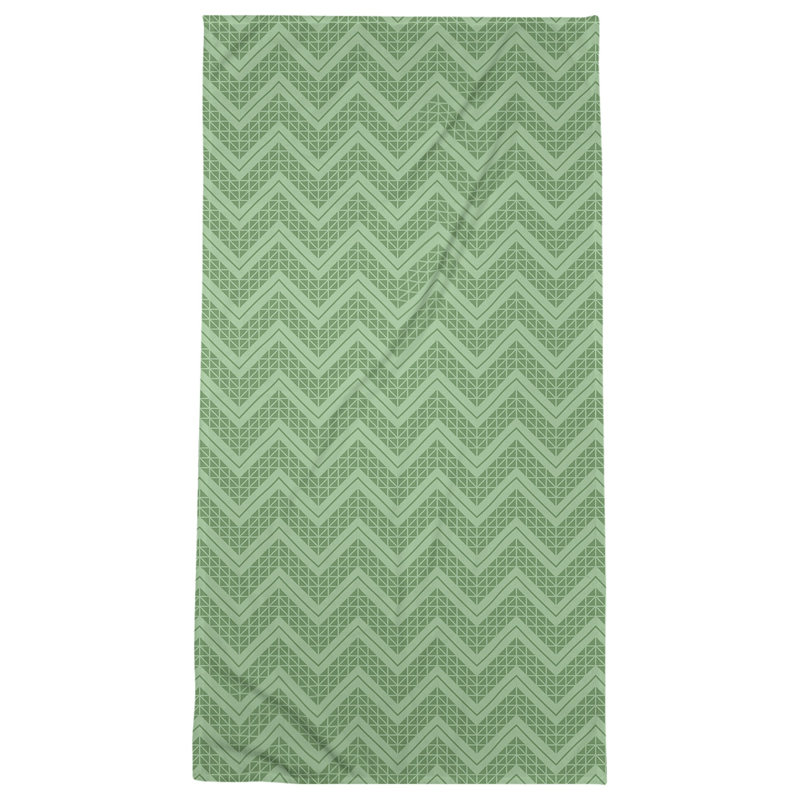 Stephenie Classic Hand Drawn Chevrons Beach Towel, Lime