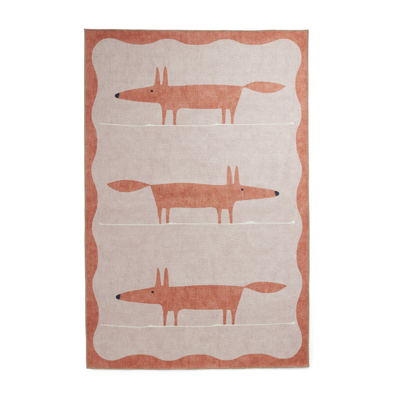 Scion Animal Print Digitally Printed 76cm X 150cm Area Rug, Rectangle 76 x 150 cm, Pink