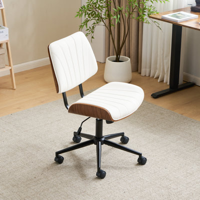 PU Trapezoid Curved Back Swivel Office Chair by George Oliver