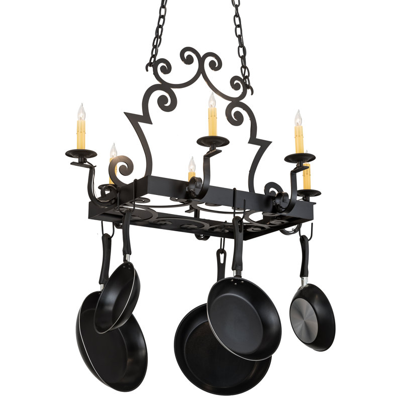 35" Long Elara 6 Light Pot Rack