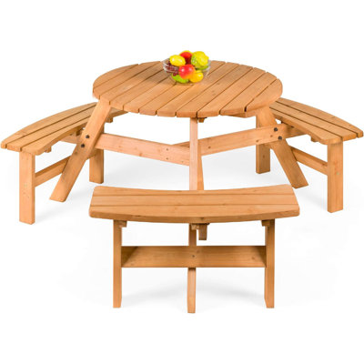 Guglielmina 6 - Person Patio Dining Set with Round Table