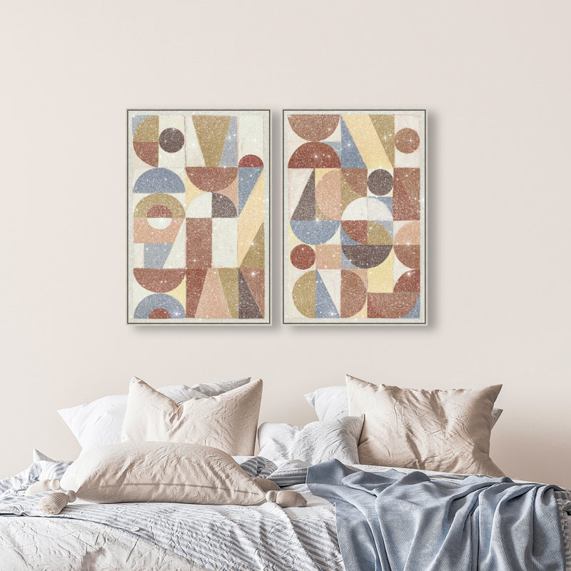 Tiled Set Set by Oliver Gal, 32"H x 22"W, Silver Floater Frame