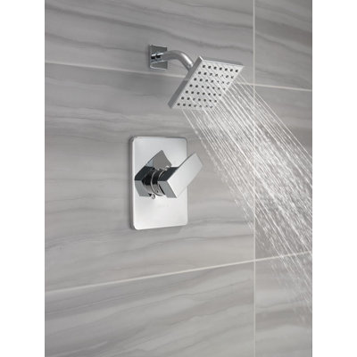 Ensemble de robinet de douche Modern 14 Series, ensemble de pomme de douche et poignée chromées, ensemble de garniture de valve, chrome (valve non incluse)