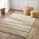 Evana Handmade Striped Cream/Gray/Brown Area Rug