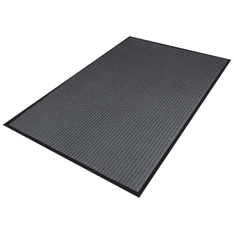 Tapis d'entrée antidérapant extérieur Aigan, Rectangle 3 pi 11 po x 4 pi 11 po, Gris