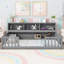 Full Floor Bed With Side Bookcase,Shelves,Guardrails-491149399-491149416