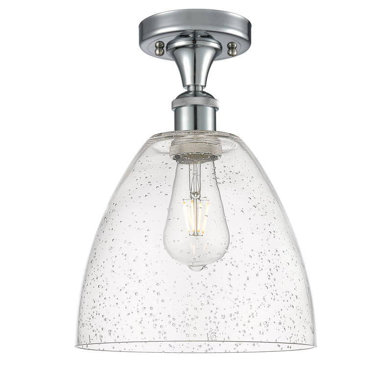 Plafonnier semi-encastré 9 po Aloisa, H 13,25 po x l 9 po x P 9 po, Chrome poli