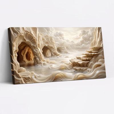 Ensemble de 1 tableau sur toile représentant un paysage désertique