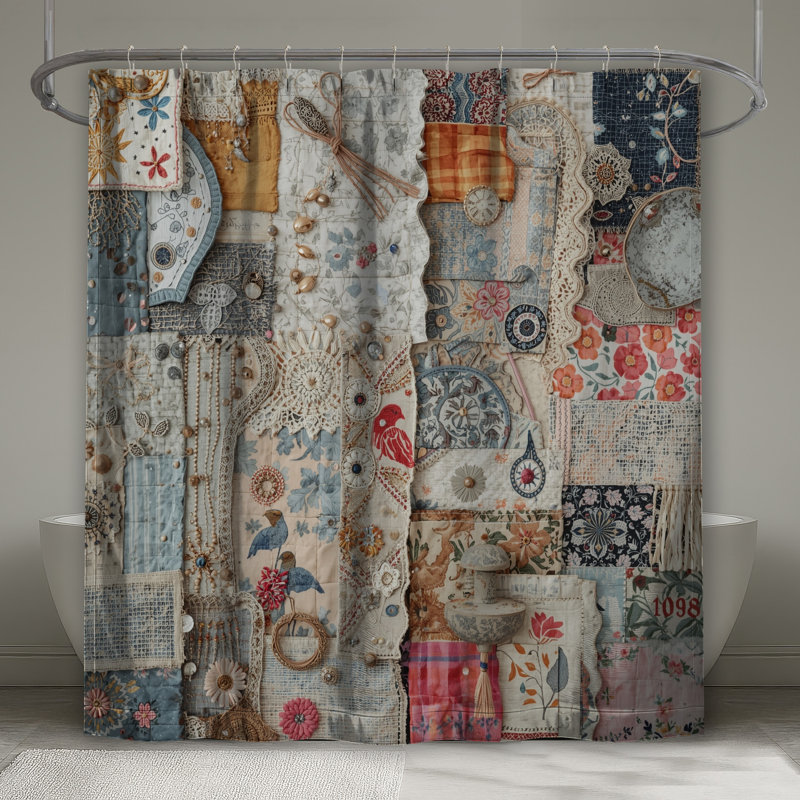 Rideaux de douche Vintage Collage, L 70 po x H 84 po