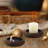 Wood Candle Holder Farmhouse Decor Wooden Pillar Candles Tray For Table Centerpiece Small Decorative Tray Riser Round Wooden Plate Pedestal Stand For Coffee Table For Christmas Decor Mu