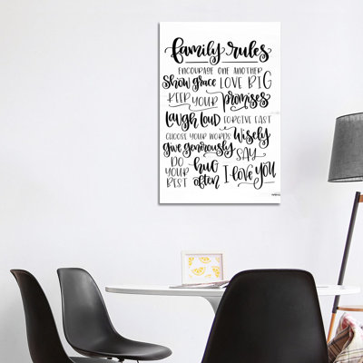 Family Rules by Imperfect Dust - Textual Art on Canvas