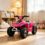 Quad rose 6V à piles pour enfants de 18 à 36 mois, cadre en acier PP, capacité de 44 lb, longueur 28,25