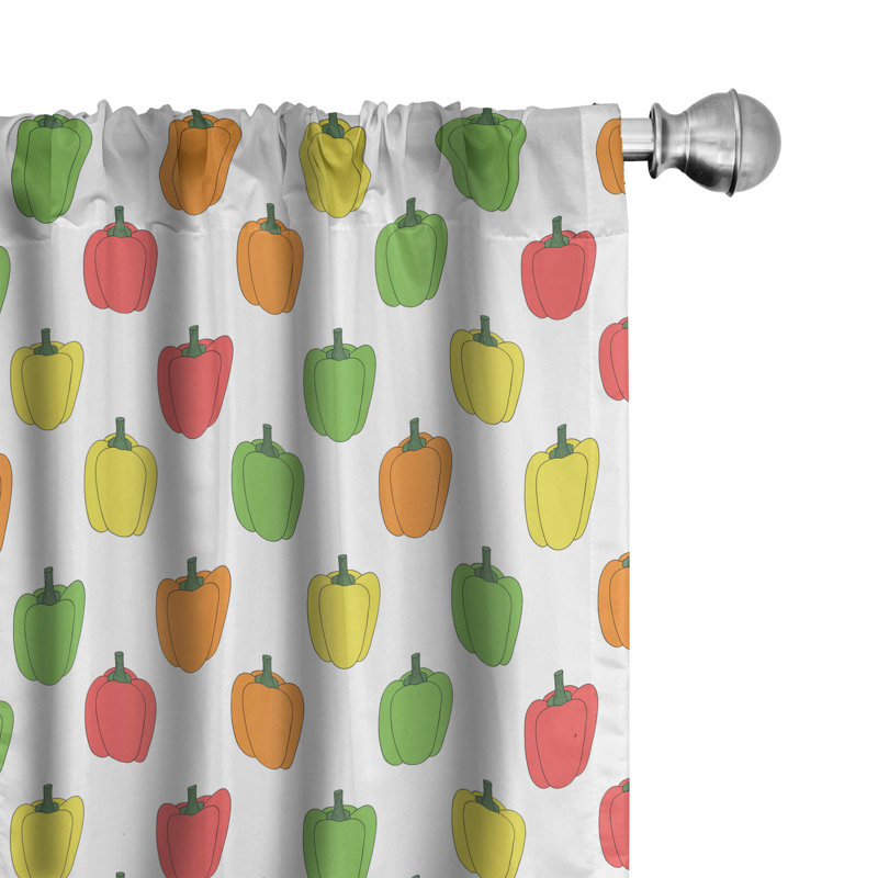 Paire de rideaux semi-transparents avec passe-tringle Peppers, 28 po x 84 po