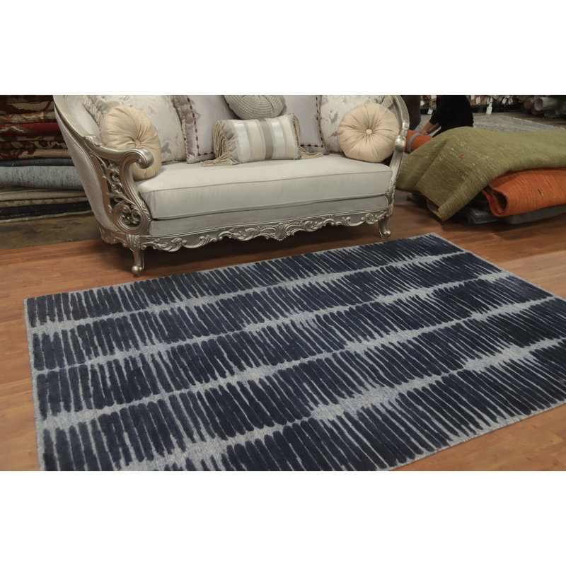 Modern Wool Abstract Indian Area Rug 5x9