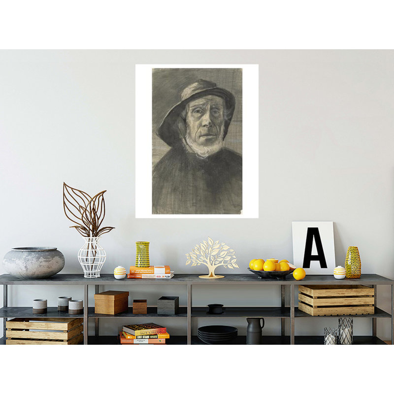 Tête de pêcheur avec une frange de barbe et un Sou'wester par Vincent van Gogh - Impression Giclée, H 40 po x l 32 po