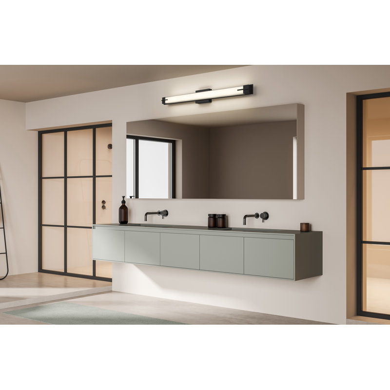 Meuble-lavabo 1 lumière Braxten, Noir mat