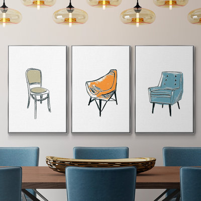 «Take A Seat X», reproduction sur toile 3 pièces